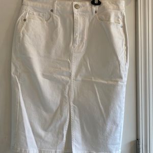 NWT Loft White Denim Skirt